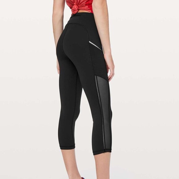 Lululemon Speed Up Crop *High Mesh 21" Black - Picture 3 of 14